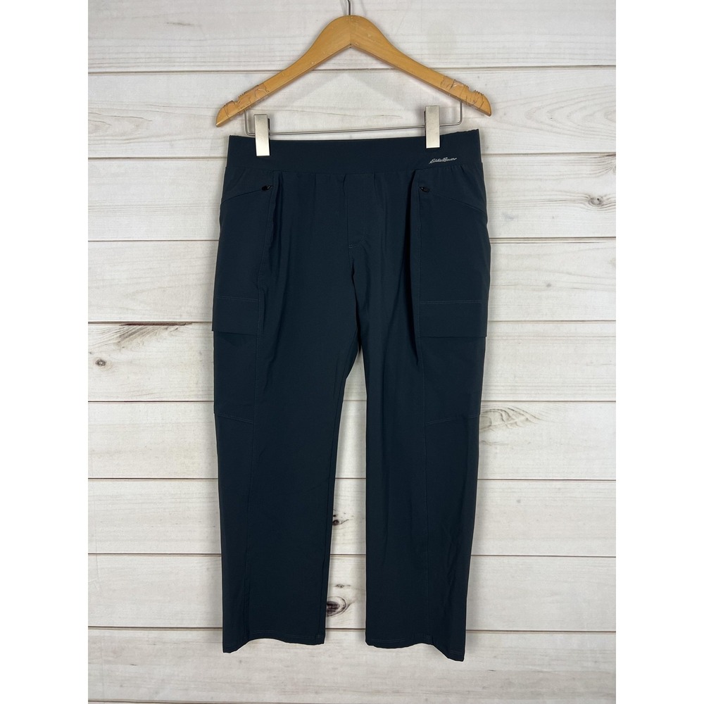 Eddie Bauer Travex Pants Womens 8 Charcoal Stretch Outdoor Hiking Crop Pockets